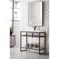 James Martin Vanities Boston 39.5" Single Bathroom Vanity in Matte Black with 3 cm White Glossy Resin Countertop and Rectangular Sink, , large