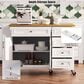 HOMLUX 52" Kitchen Island with Drop Leaf in White, , large