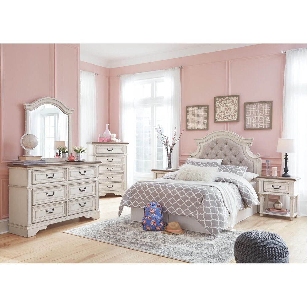 Ashley Realyn 1 Drawer Nightstand in Chipped White and Brown, , large