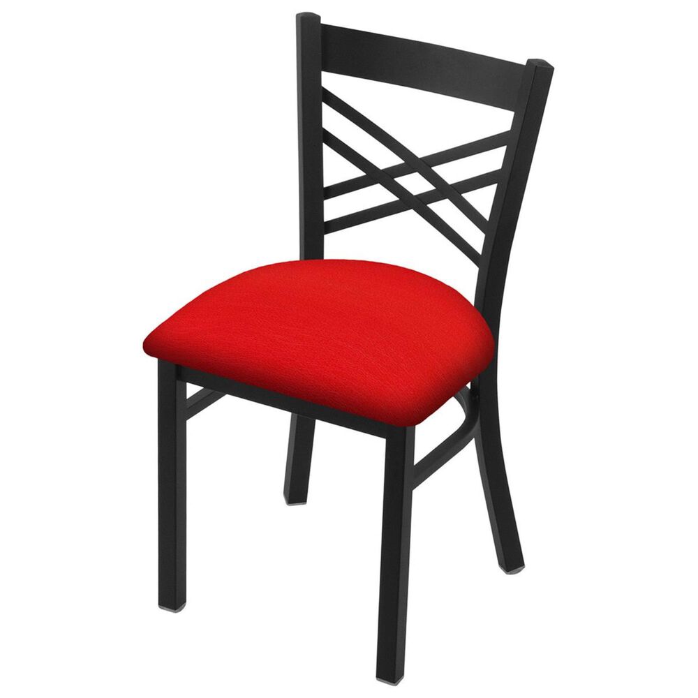 Holland Bar Stool 620 Catalina 18" Chair with Black Wrinkle and Canter Red Seat, , large