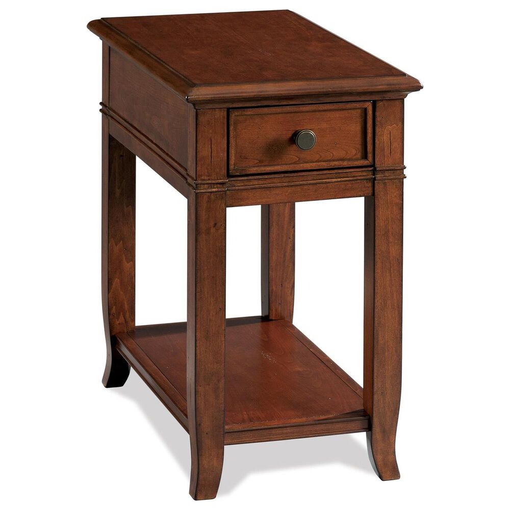Riverside Furniture Campbell 1-Drawer Side Table in Burnished Cherry, , large