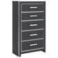 Ashley Zuraleus 6-Drawer Chest in Matte Black and Chrome, , large