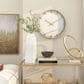 Maple and Jade Decorative Wall Clock in Matte Gold and White, , large