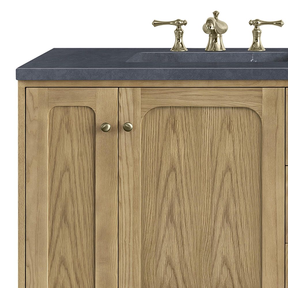 James Martin Vanities Laurent 72&quot; Double Bathroom Vanity in Light Natural Oak with 3 cm Charcoal Soapstone Quartz Top and Rectangular Sinks, , large