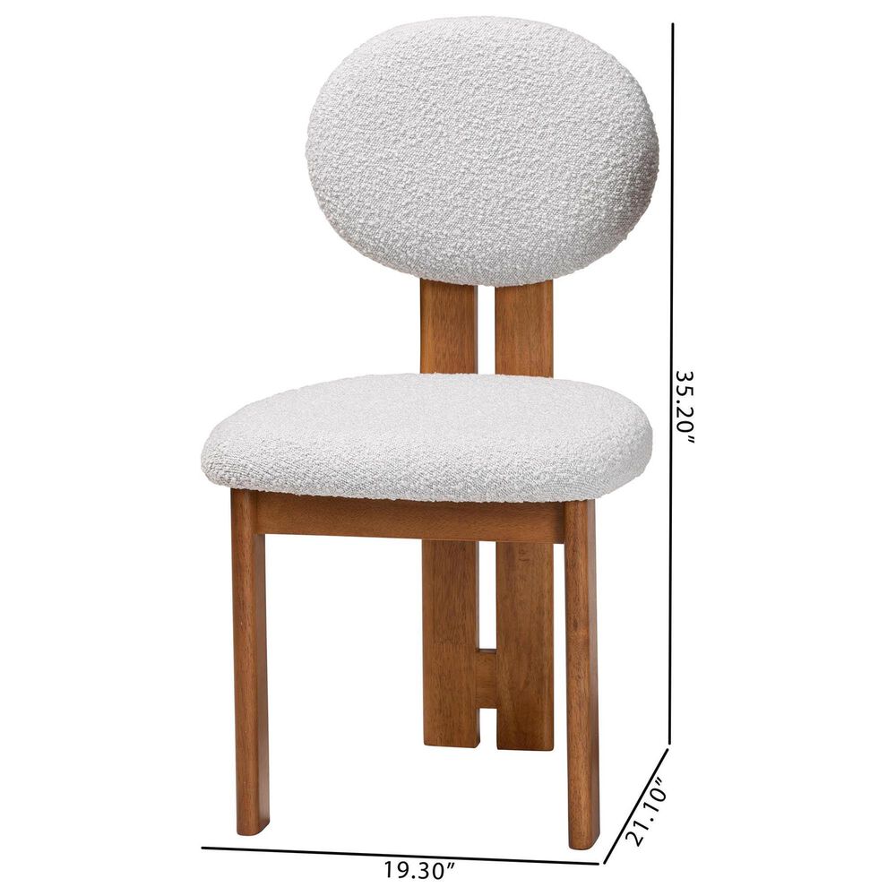 Baxton Studio Kacela Side Chair with Light Grey Cushion in Walnut Brown (Set of 2), , large