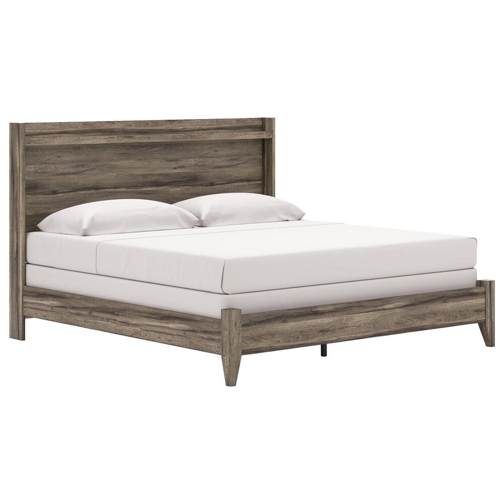 Ashley Elbrim 3-Piece King Panel Bedroom Set in Weathered Brown, , large
