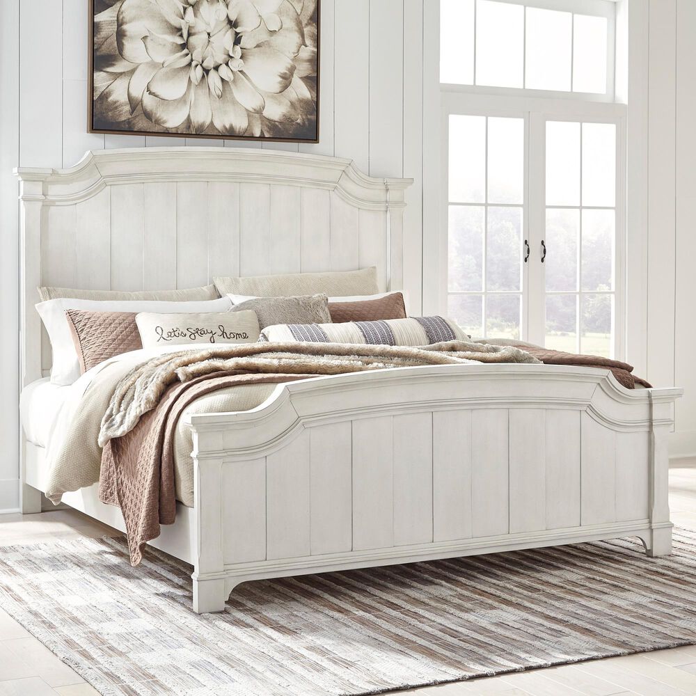 Signature Design by Ashley Nashbryn Queen Panel Bed in Whitewash, , large