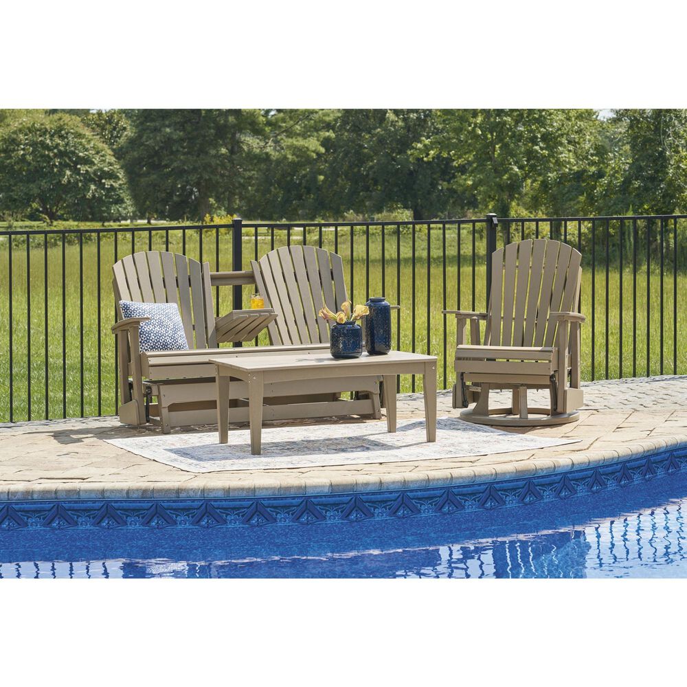 Ashley Hyland Wave Patio Rectangular Coffee Table in Driftwood, , large
