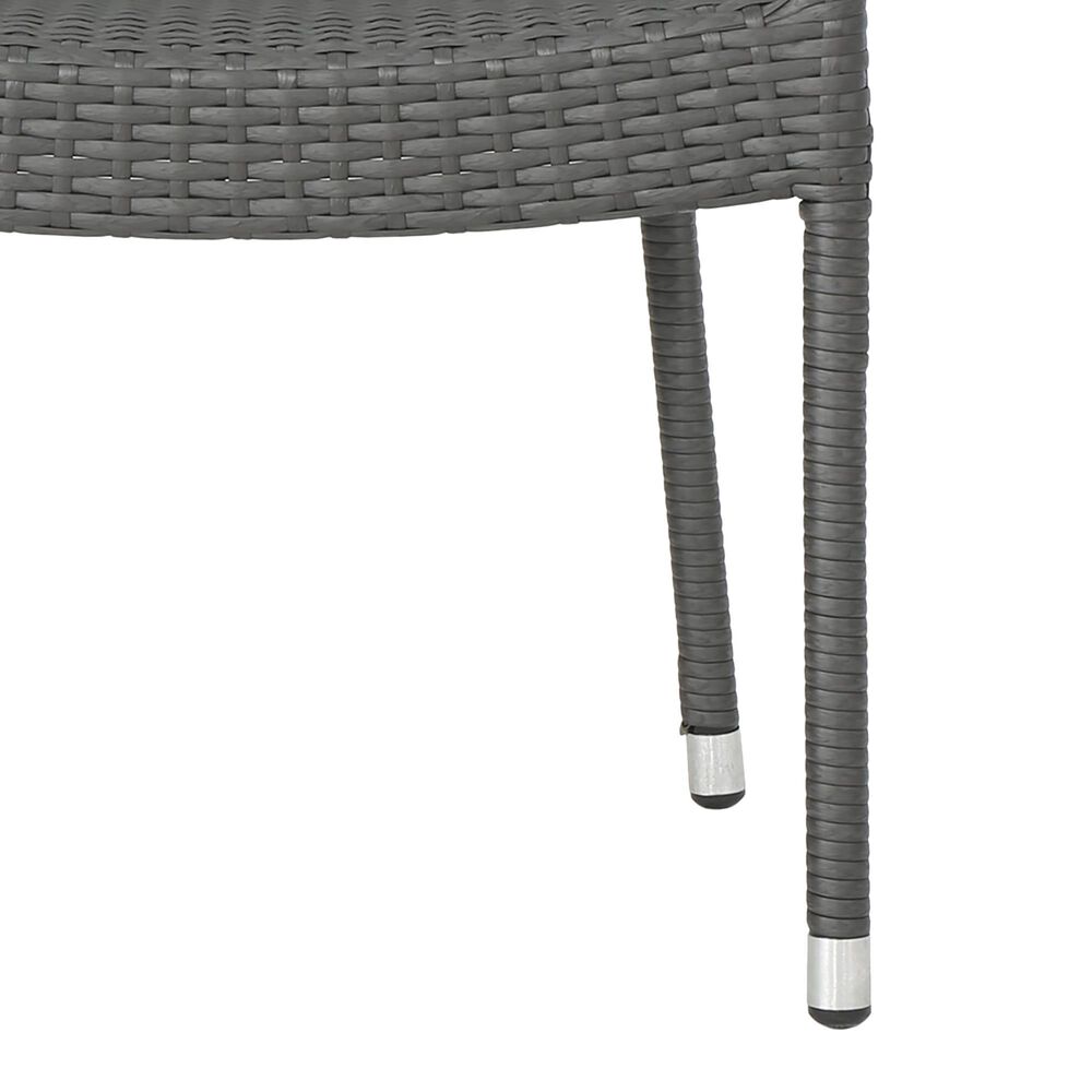 Hearth and Haven Mirage Wicker Stacking Arm Chair in Grey (Set of 4), , large