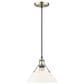 Golden Lighting Orwell 1-Light Medium Pendant with Opal Glass Shade in Aged Brass, , large