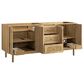 James Martin Vanities Laurent 72" Double Bathroom Vanity in Light Natural Oak with Single Hole 3 cm White Zeus Quartz Top and Rectangular Sinks, , large