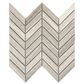 Emser Metro Cream 12" x 12" Chevron Honed Limestone Mosaic Sheet, , large