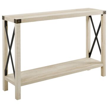 Walker Edison Metal X Entryway Table in White Oak, , large