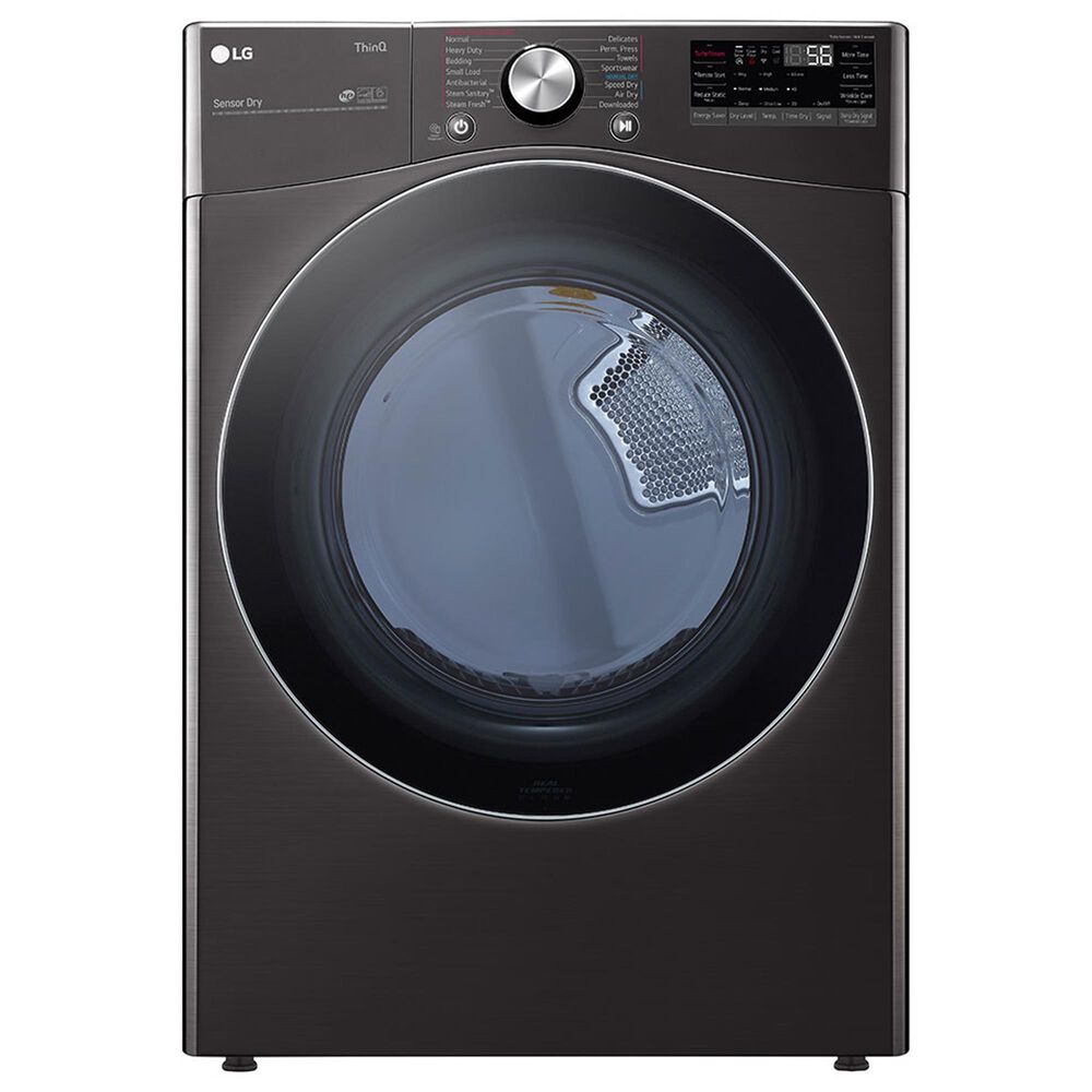 LG 7.4 Cu. Ft. Smart Front Load Electric Dryer with TurboSteam in Black Steel, , large