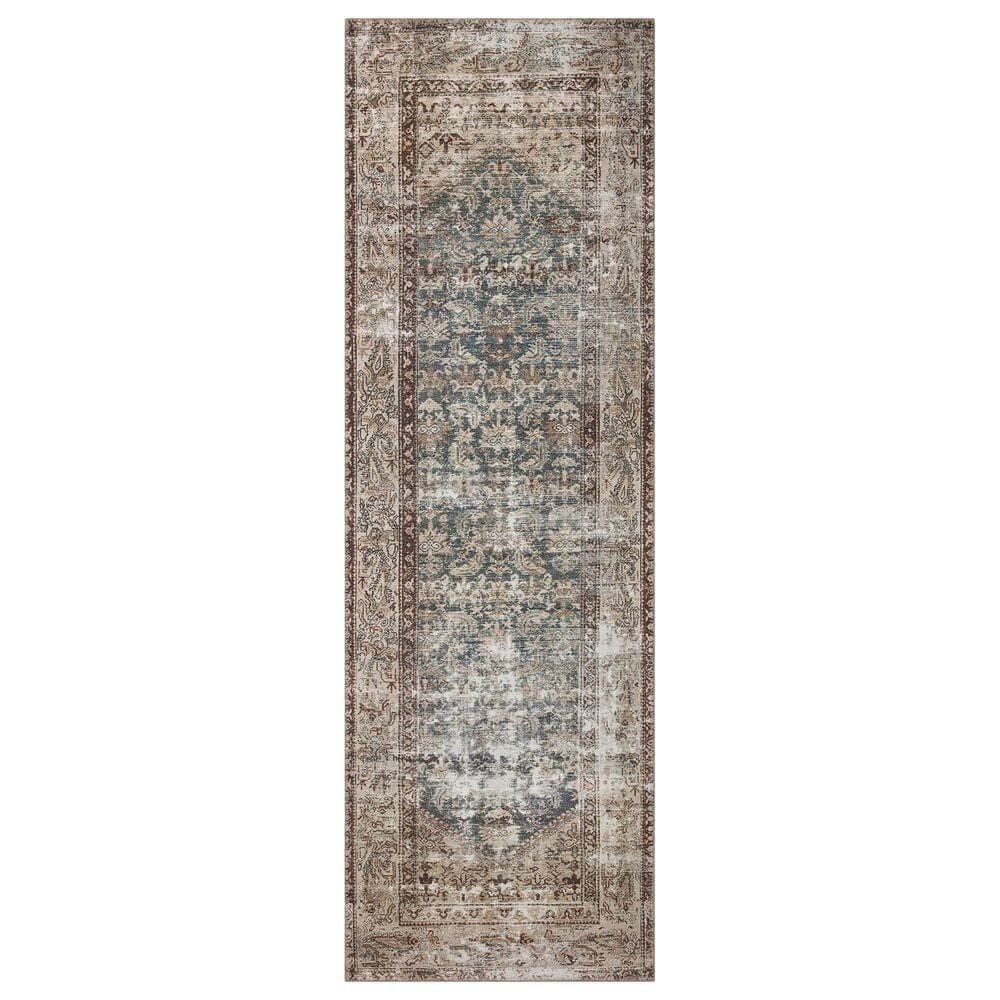 Amber Lewis x Loloi Georgie 2&#39;6&quot; x 7&#39;6&quot; Teal and Antique Runner, , large