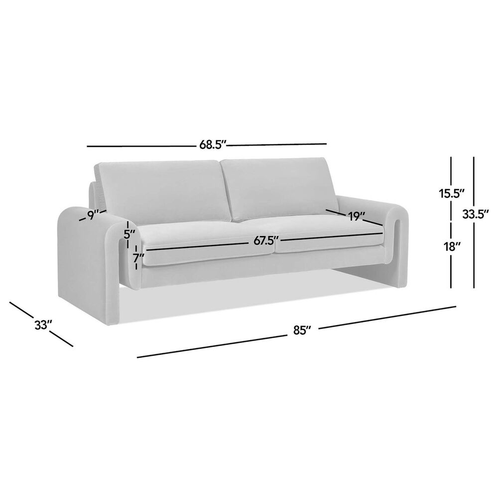 Jennifer Taylor Home Mason Stationary Sofa in Camel Brown Beige Velvet, , large