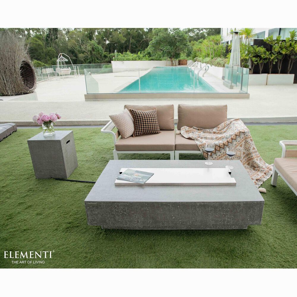 Elementi Fire Hampton Rectangle Natural Gas Fire Table in Gray, , large