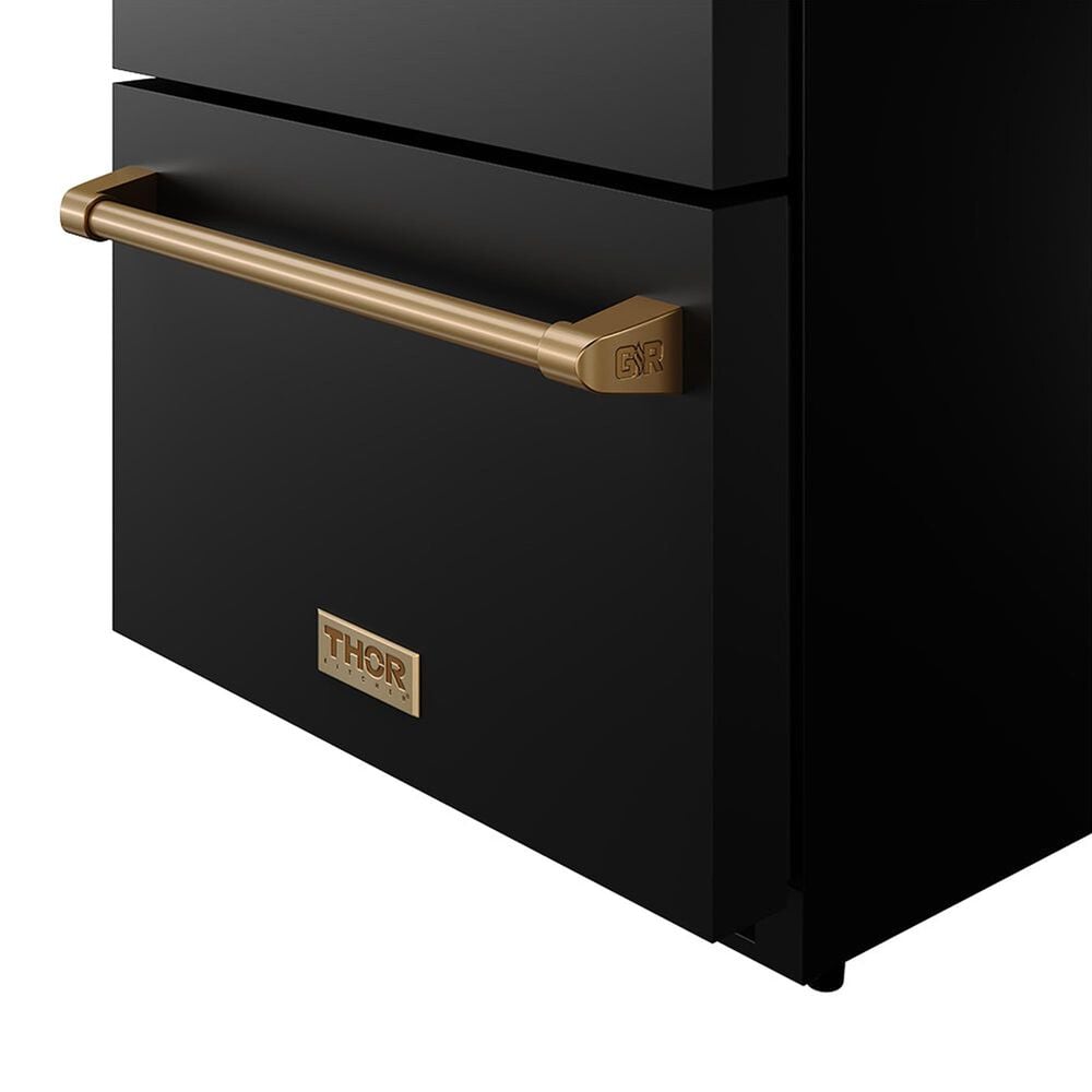 Thor Kitchen Gordon Ramsay 5.4 Cu. Ft. Undercounter Drawer Freezer with Bronze Handle Kit in Black, , large
