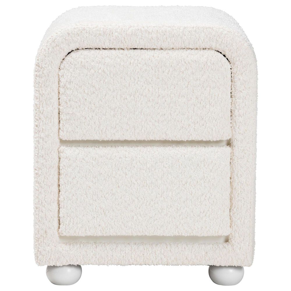 Baxton Studio Bonilla 2-Drawer Nightstand in White, , large