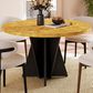 HOMLUX 47.2" Round Dining Table in Yellow - Table Only, , large
