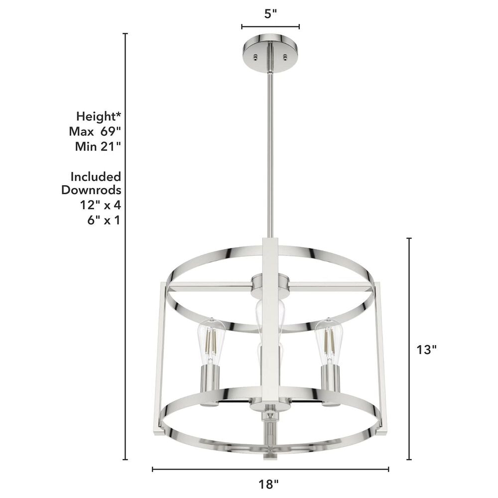 Hunter Astwood 18&quot; 4-Light Chandelier in Polished Nickel, , large