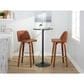 LumiSource Toriano Swivel Bar Stool with Camel Faux Leather Upholstery in Walnut and Chrome (Set of 2), , large