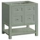 James Martin Vanities Breckenridge 30" Single Bathroom Vanity in Smokey Celadon with 3 cm Victorian Silver Quartz Top and Rectangular Sink, , large