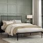 Hearth and Haven Queen Platform Bed with Angle Headboard in Black, , large