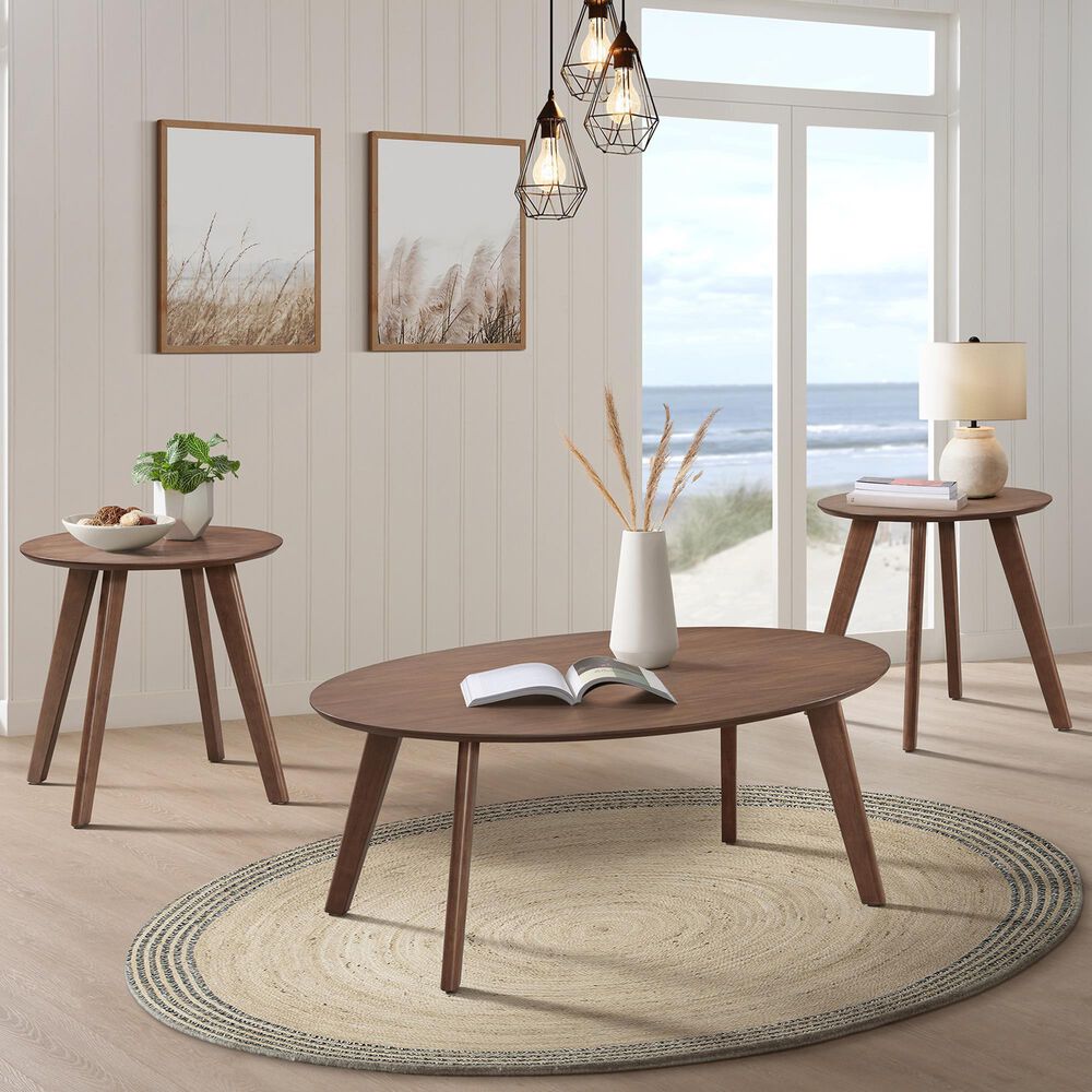 Mayberry Hill Theo 3-Piece Occasional Table Set in Walnut, , large