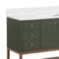 37B Isadore 48" Single Bathroom Vanity Cabinet in Deep Olive Green and White Composite Stone Top and Backsplash, , large