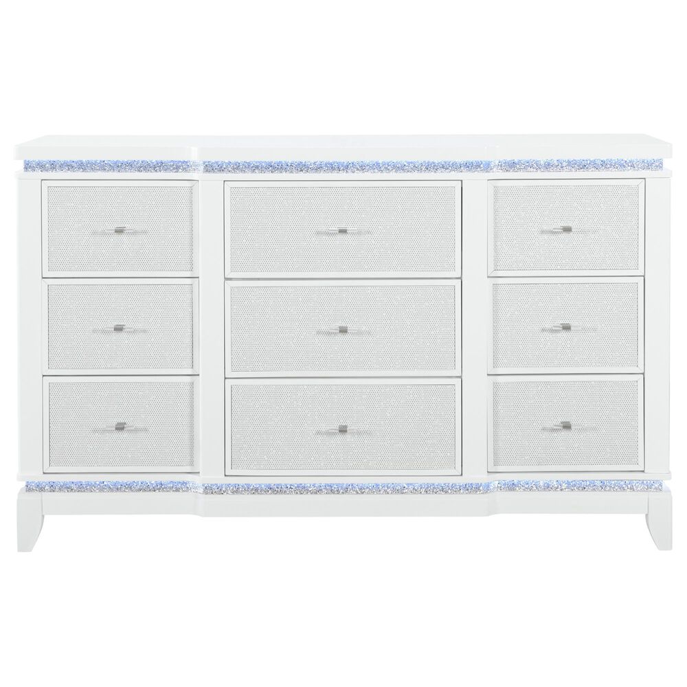 Global Furniture USA Alina 3-Piece Full Upholstered Panel Bedroom Set in White, , large