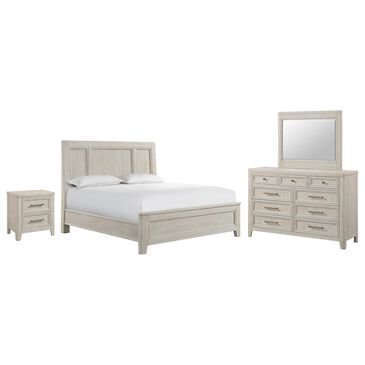 Hawthorne Furniture Carlson 4-Piece King Panel Bedroom Set in Washed Linen, , large