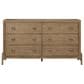 Sterling Timber Elure Queen Upholstered and Strap Panel Bed with Dresser and 2 Nightstands in Latte, , large