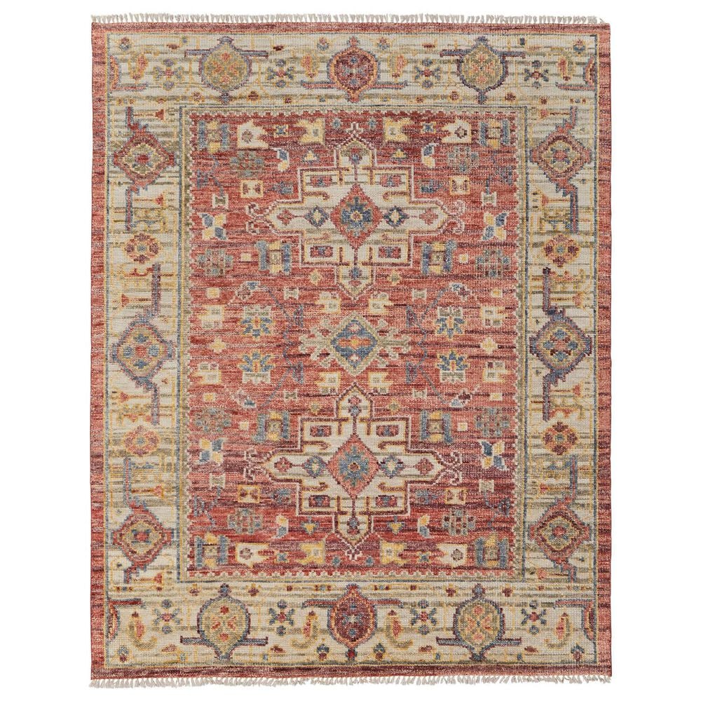 Feizy Fillmore 8" Round Rust and Beige Area Rug, , large