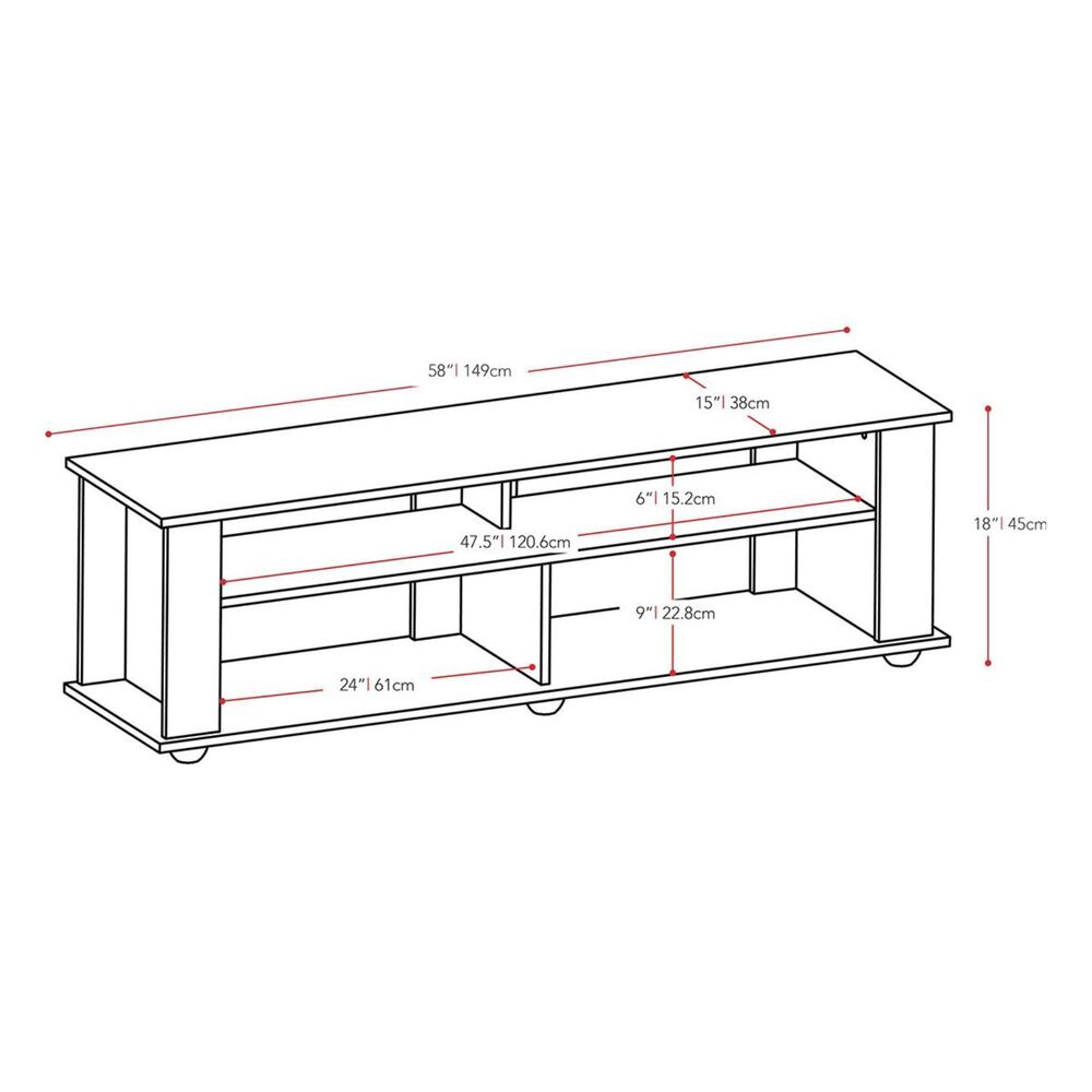 CorLiving Bakersfield 58&quot; TV Stand in Black, , large