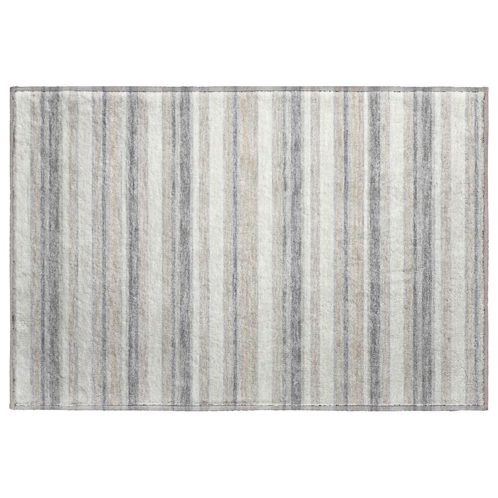 Dalyn Rug Company Soft Essentials Striped Silver 2"6" x 3"10" Indoor/Outdoor Area Rug, , large