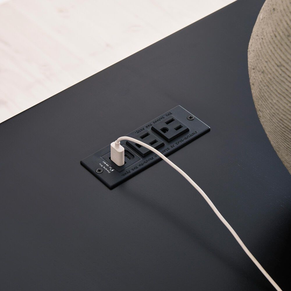 Ashley Kallari 67&quot; Credenza Desk with Return in Warm Brown and Matte Black, , large