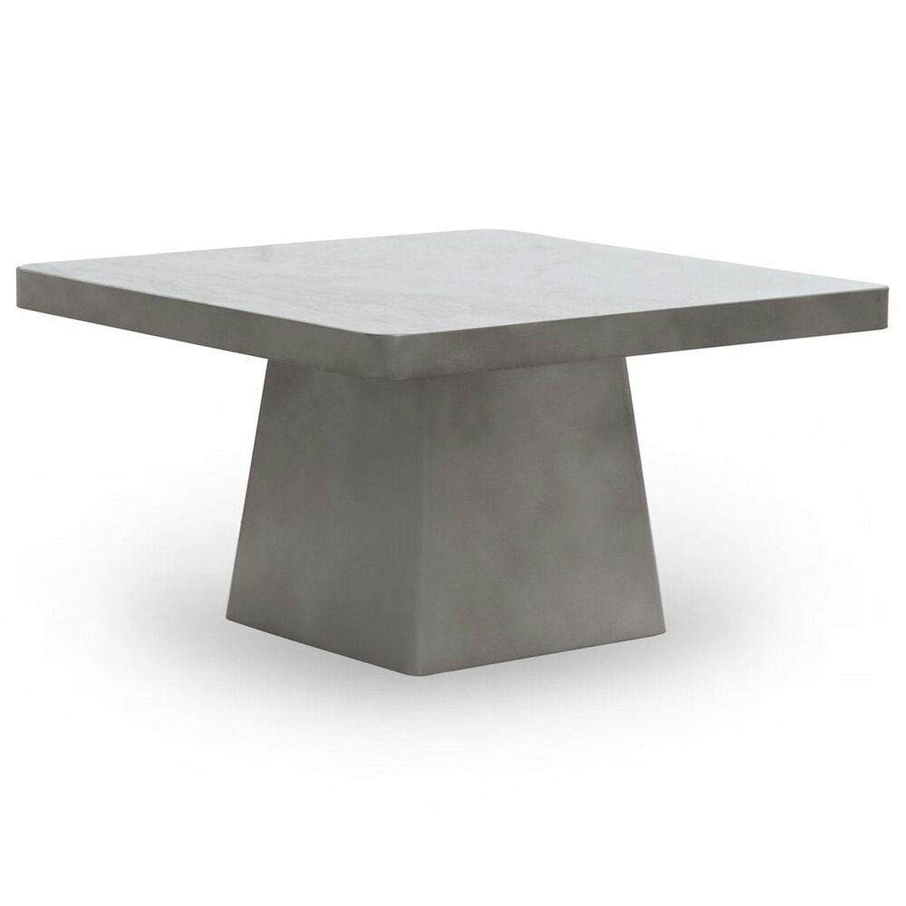 Classic Home Far Marble 31" Coffee Table in Slate Gray, , large