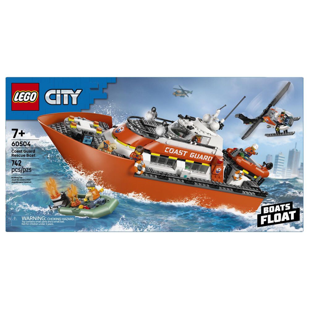 LEGO City Coast Guard Rescue Boat and Helicopter Building Set, , large