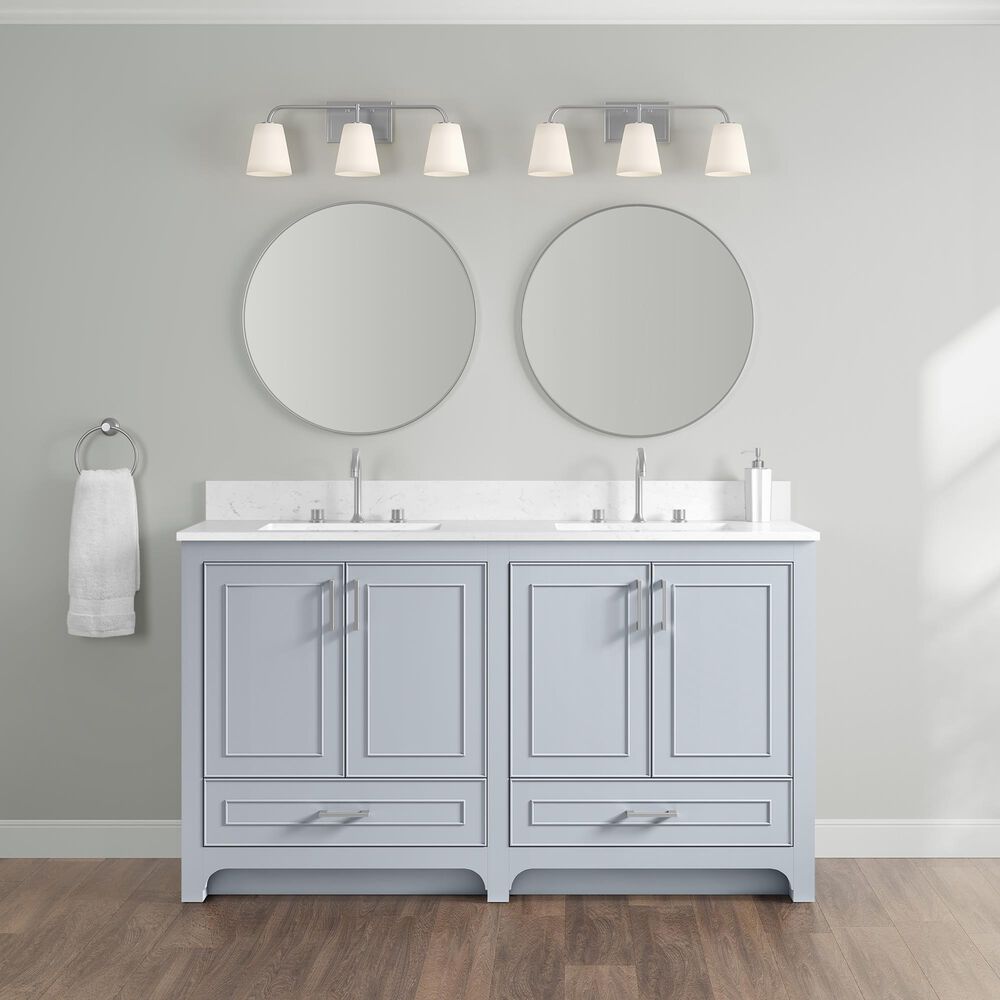 37B Lucerne 60" Double Bathroom Vanity in Soft Blue with Marble Top and Backsplash, , large