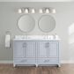 37B Lucerne 60" Double Bathroom Vanity in Soft Blue with Marble Top and Backsplash, , large