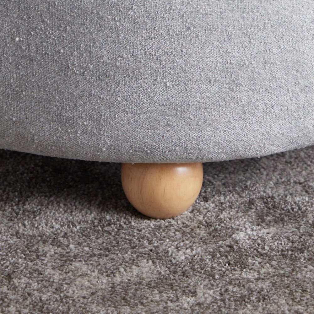 Lumisource Tray Storage Pouf with Leg in Light Grey, , large