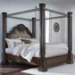 Ashley Maylee King Canopy Bed  in Dark Brown, , large