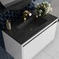 James Martin Mantova 35.4" Single Bathroom Vanity in Glossy White and Champagne Brass with 2 cm Charcoal Black Resin Countertop and Rectangular Sink, , large