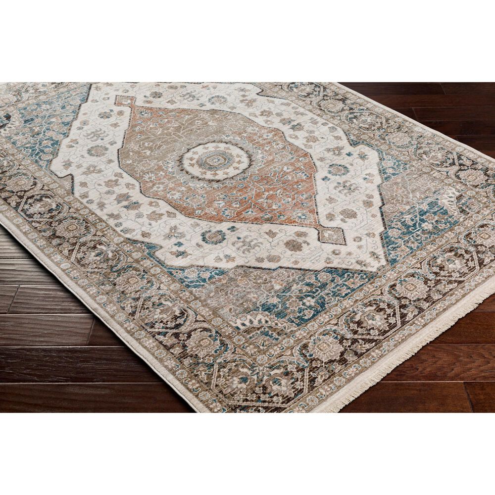 Surya Carlisle Oriental 3&#39;11&quot; x 5&#39;11&quot; Light Sage, Pale Blue, Dusty Pink, Cream, Light Gray and Medium Brown Area Rug, , large
