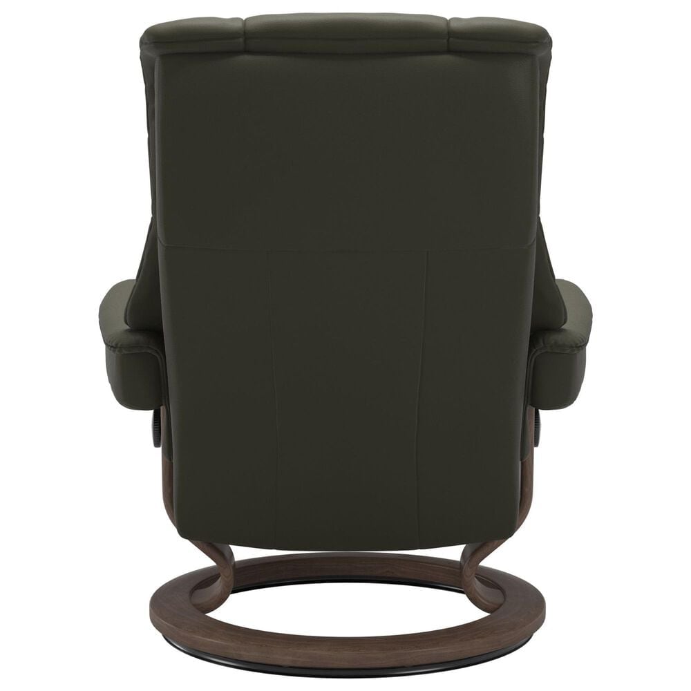 Stressless Mayfair Small Chair and Ottoman in Paloma Dark Olive, , large