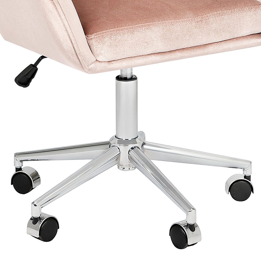Impressions Vanity Kelly Swivel Vanity Chair with Pink Cushion in Matte Silver, , large