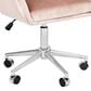 Impressions Vanity Kelly Swivel Vanity Chair with Pink Cushion in Matte Silver, , large