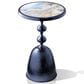 Furniture of America Gleam Round End Table in Polished Blue and Ocean, , large