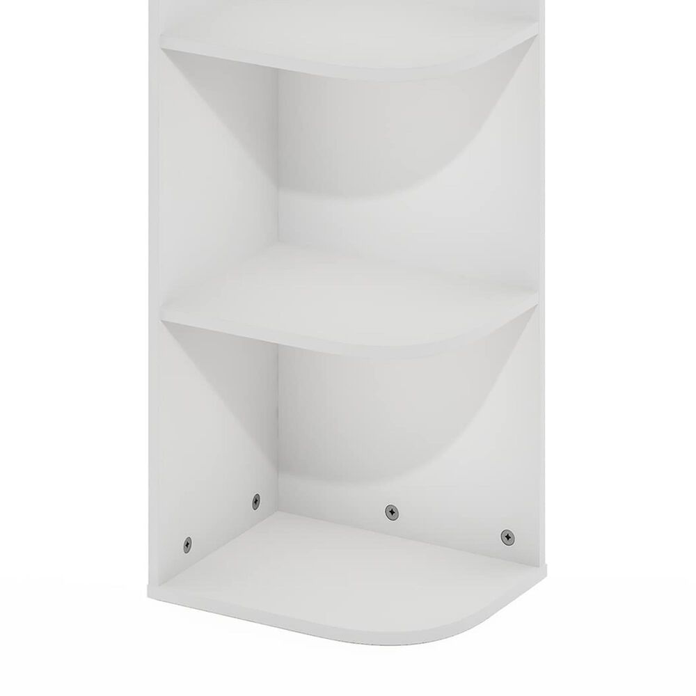 HOMLUX 4-Tier Corner Open Shelf Bookcase in White, , large